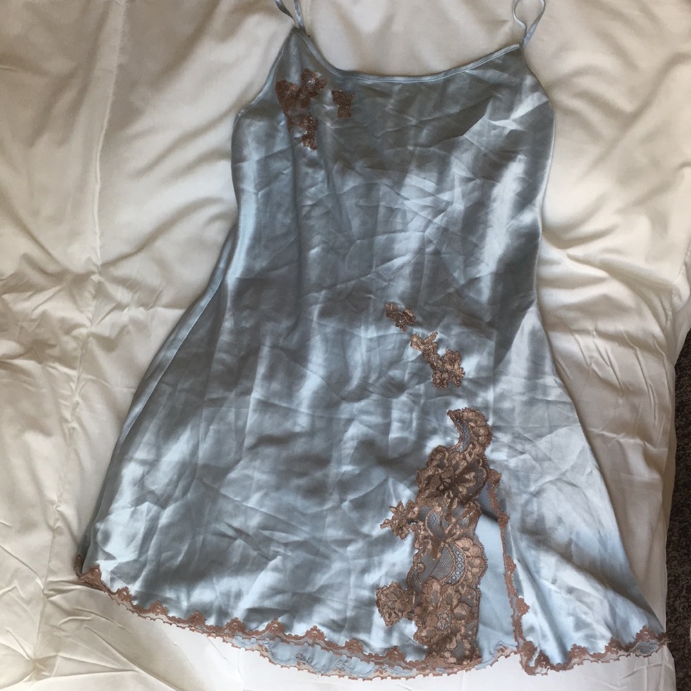 Flirty Victoria’s Secret Blue/Tan Lingerie Slip!
